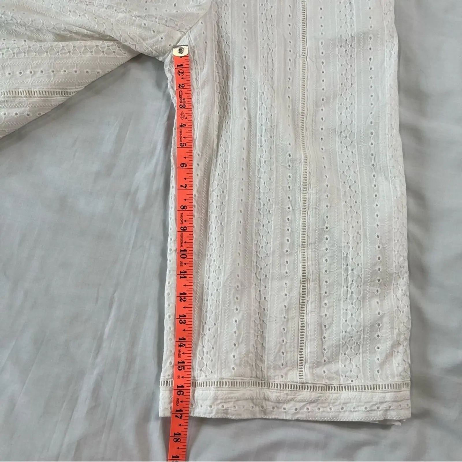 Hutch Women's XS White Romper Tank Top Wide Leg Eyelet Print - Image 7