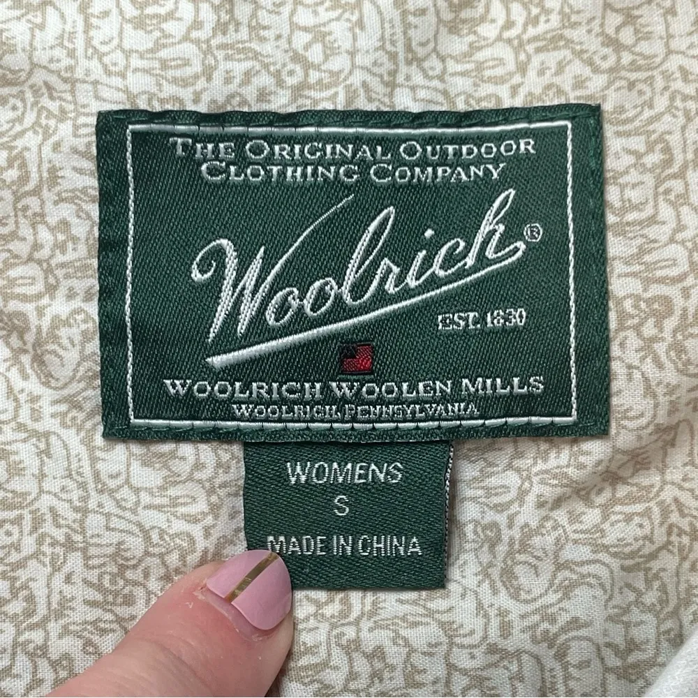 Woolrich Women's Small Corduroy Tan Check Button Long Sleeve Collared Shirt - Image 5