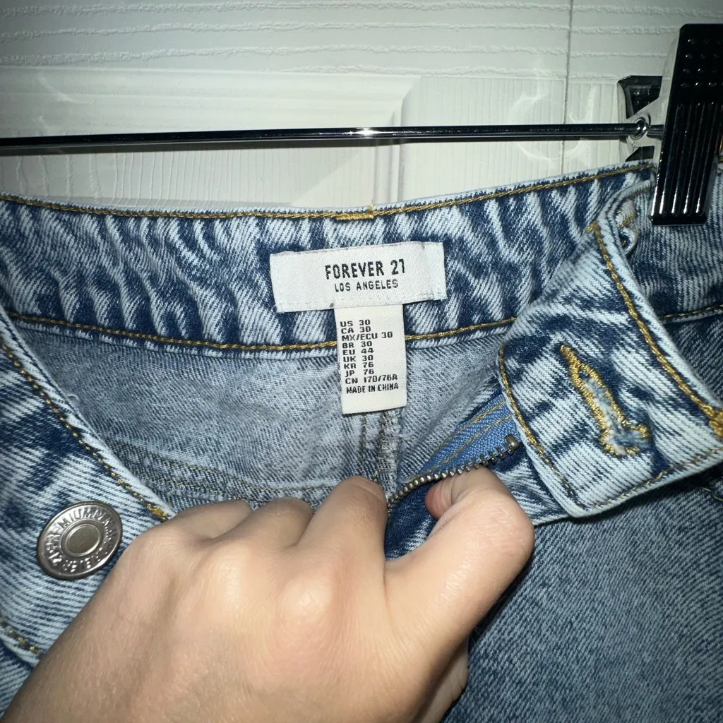 Forever 21 Light Blue Distressed Jean Shorts - Image 2