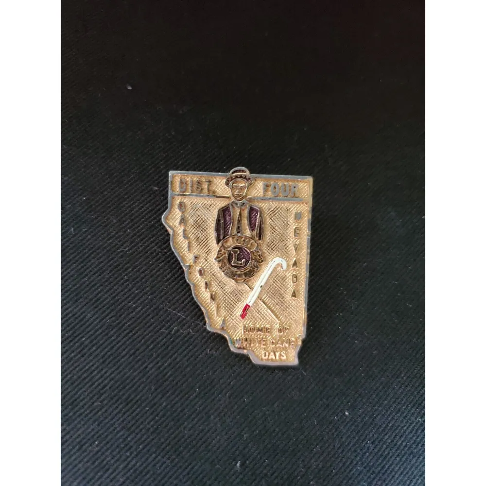 VTG Lions Club Pin District Four California Nevada Home White Canes Days Lapel - Image 3