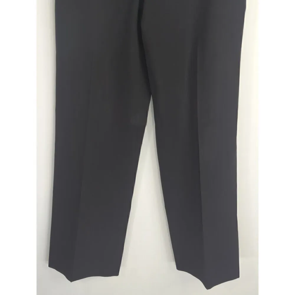 Emporio Armani Women's Solid Mid Rise Straight Leg Dress Pants Black US size 0 - Image 3