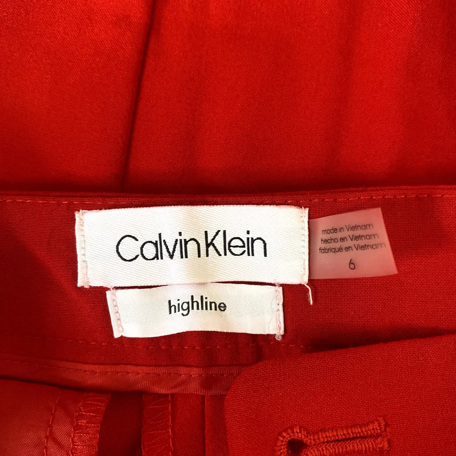 Calvin Klein Highline Ankle Trouser Pants Classic Cherry Red‎ Nautical Size 6 - Image 7