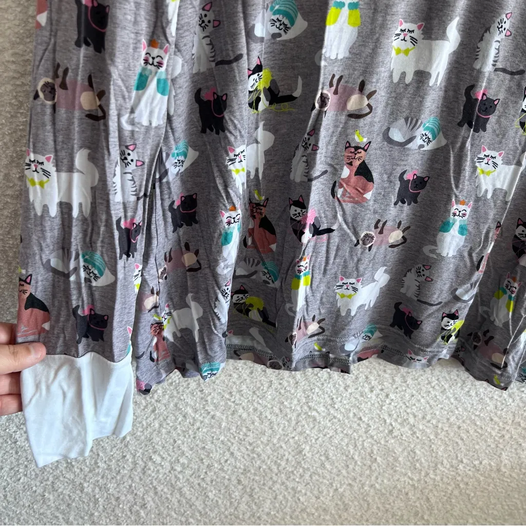 Little Sleepies Women’s Bamboo Gray Cats Pajama Shirt Size X Large - Image 6