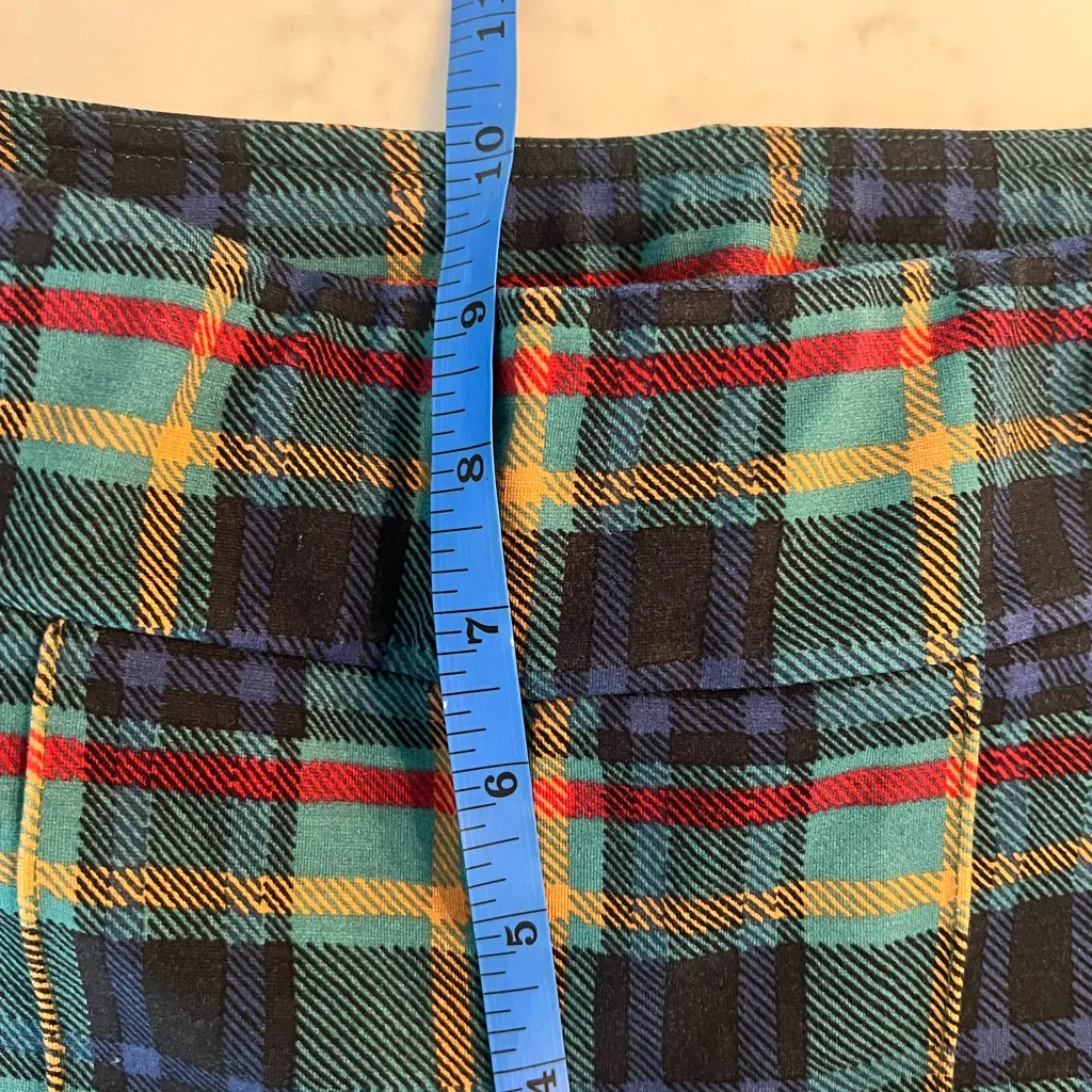 J. McLaughlin Catalina Cloth Stretch Ankle Pants Women's XS Pull On Plaid $198 Green - Image 6