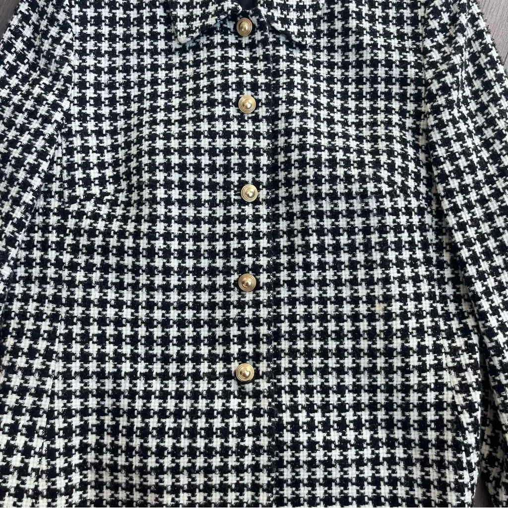 Vintage Judith Hart Blazer Jacket Houndstooth 16 Black - Image 2