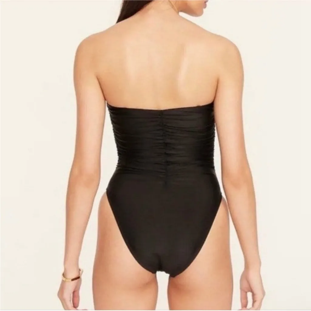 J. Crew Ruched Sweetheart One Piece Swimsuit in‎ Black Sz 22 Plus NEW - Image 3