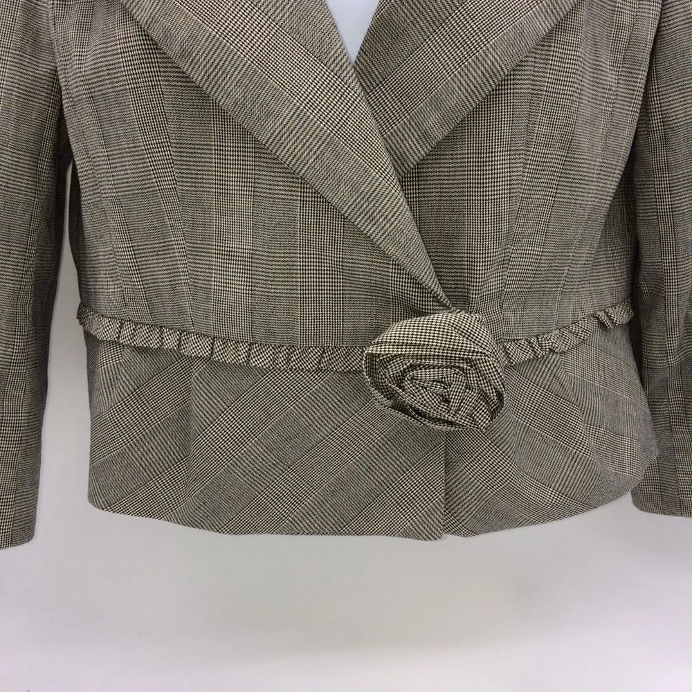 Nanette Lepore Short Jacket w/Wrap Front Closure/Ruffle & Flower Accent @Waist - Image 5