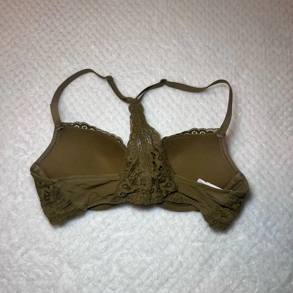 Auden Lace Racerback Bra Green Size undefined - Image 3
