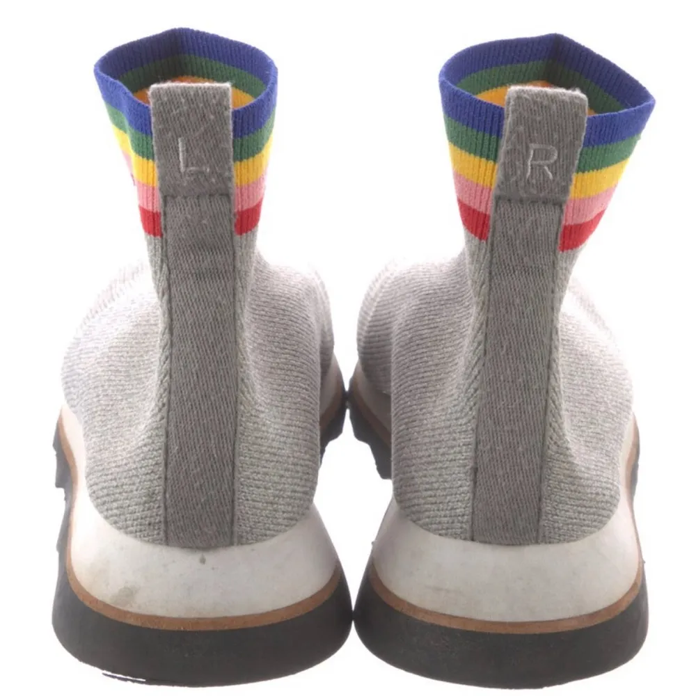 Loeffler Randall Scout Knit Sock Sneakers in Grey with Rainbow, size 7 - Image 6