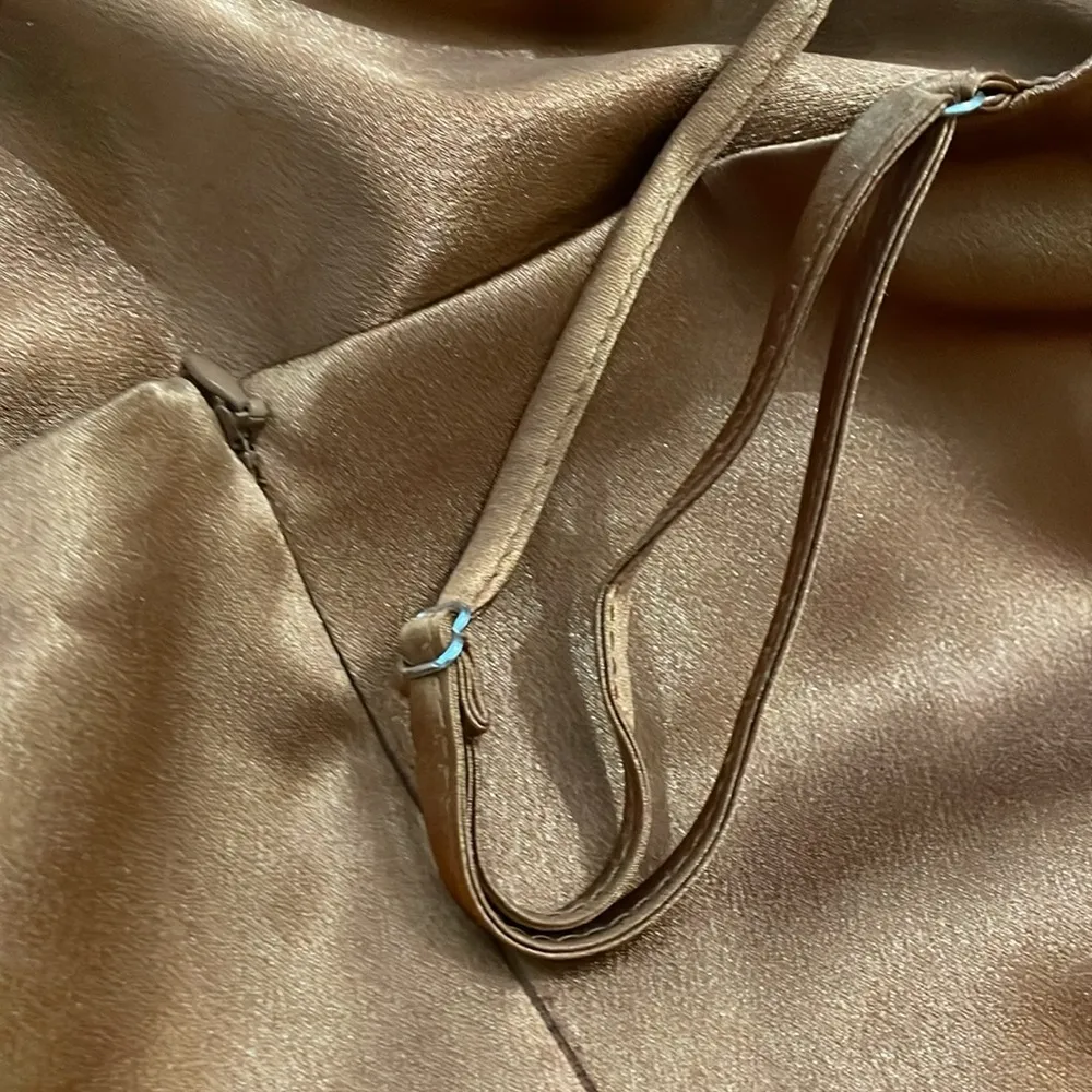 Birdy Grey Shiny Satin Rust Evening Gown Dress Womens Size XXL Bridesmaid - Image 11