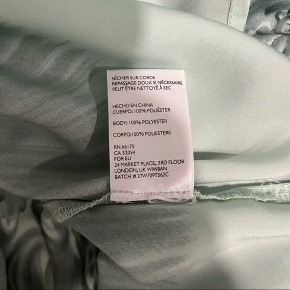 Silence + Noise  Sage Green Print Button Down Long Sleeve Blouse - Image 9