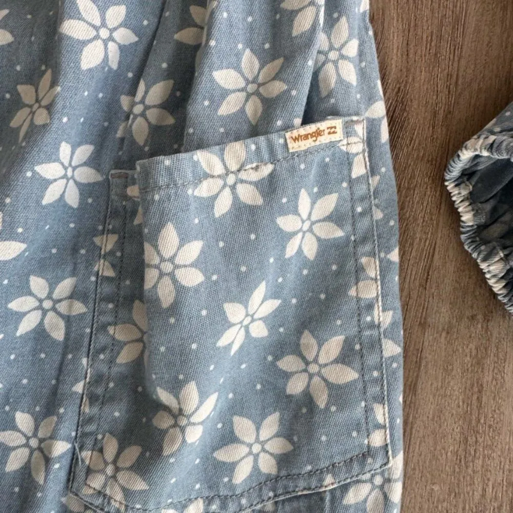 BILLABONG X WRANGLER JUST A DREAM FLORAL COTTON LONG SLEEVE DENIM MINI DRESS L - Image 9