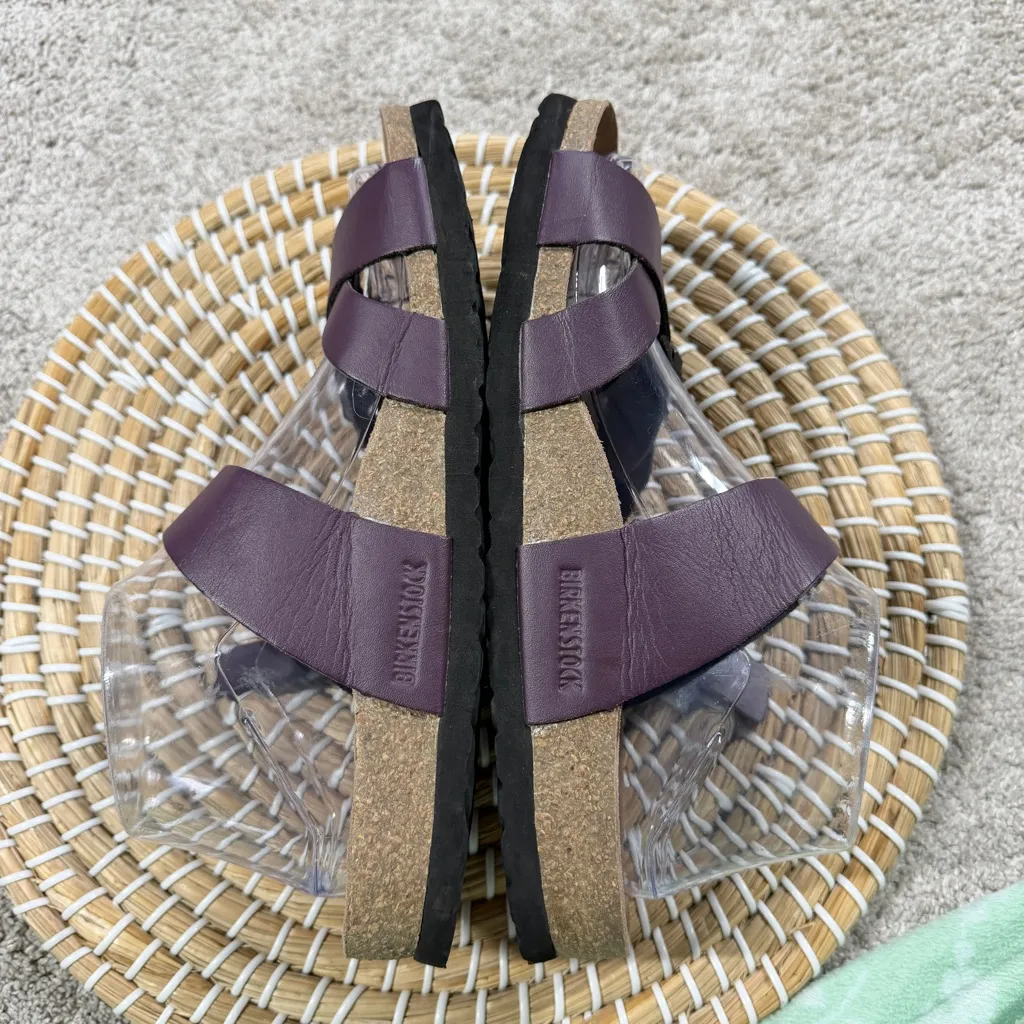 Birkenstock Women’s Mayari Sandals Slip On Leather in Dark Purple 38/US 7 - Image 5