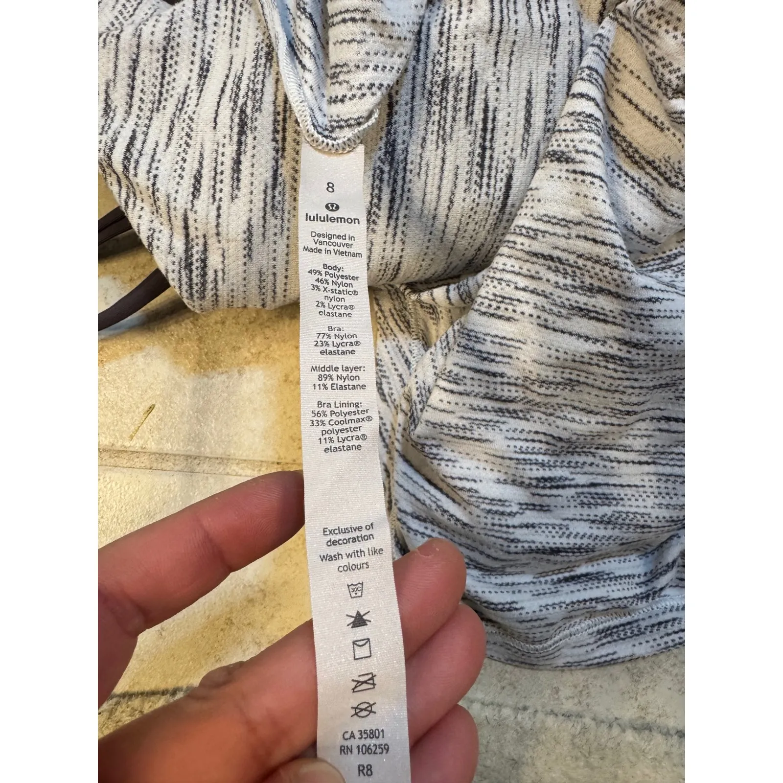 Lululemon Swiftly Tech Bundle,8, Tank+Short Sleeve Tee, White/Black Space Dye - Image 5