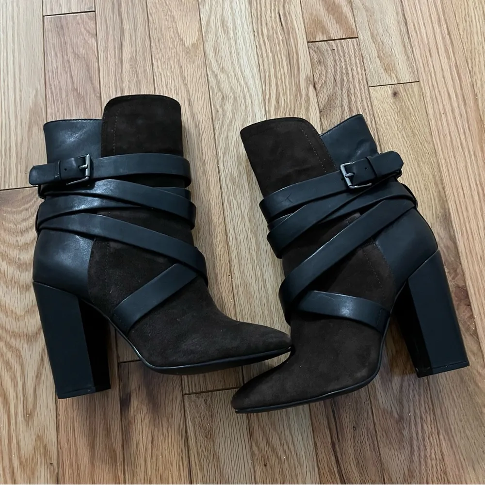 Pour La Victoire Bionda Ebony Brown Kid Suede Leather Boots- size 7-1/2 - Image 4