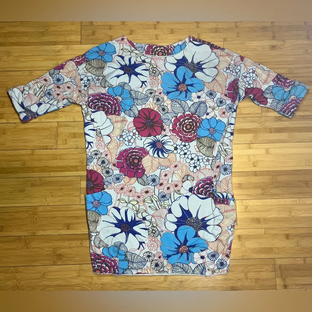 Women's Casual Summer Colorful Flowery short shirt dress w/Pockets, Italy|Sz:S/M Blue Size undefined - Image 3