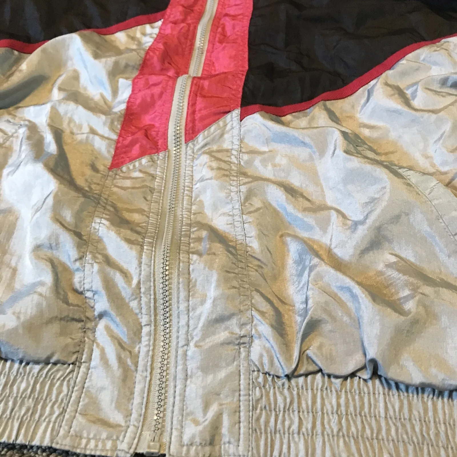 lavon sportswear Vintage Running Jacket Silver Gray Medium Nylon - Image 4