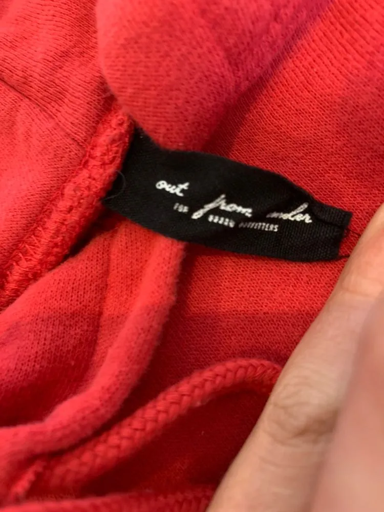 Urban Outfitters Red Cropped Hoodie - Image 5