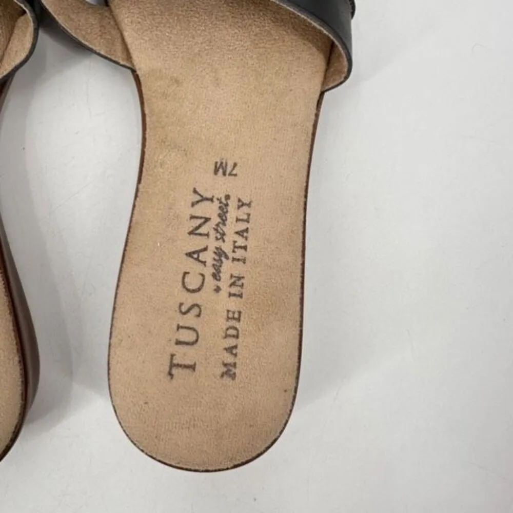 Tuscany By Easy Street Womens NICIA Faux Leather Slide Sandals Shoes Size 7M - Image 6