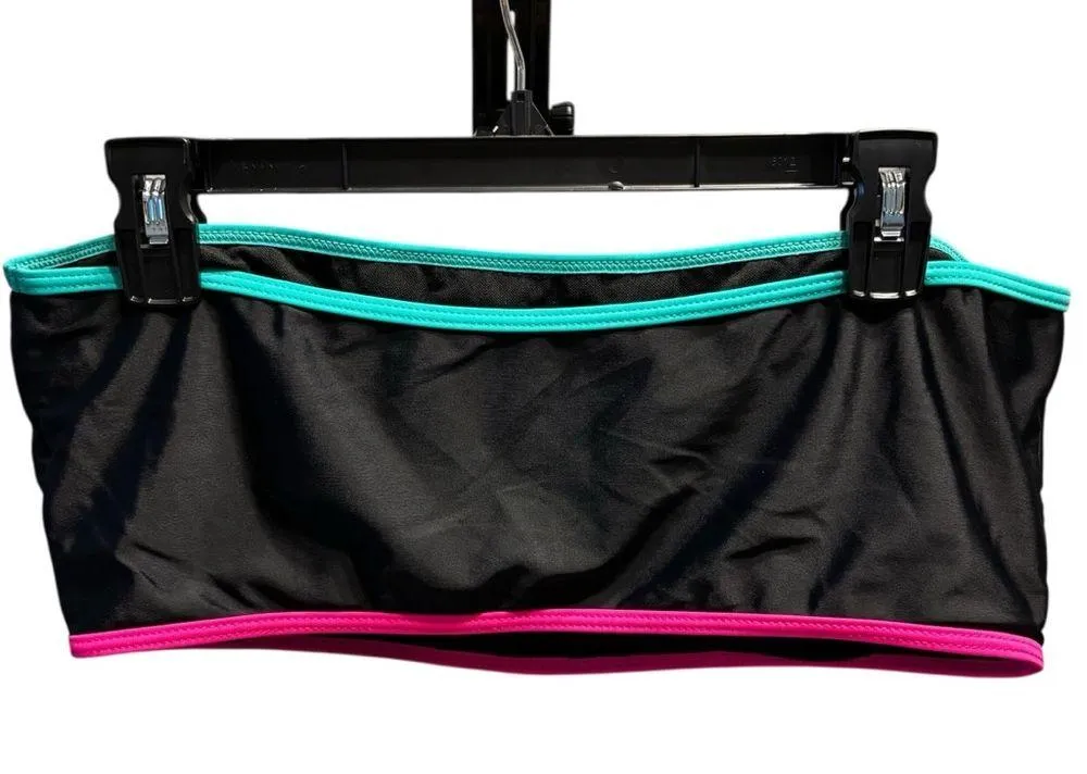 Black Bikini Set with Pink and Blue Trim Set - Image 4