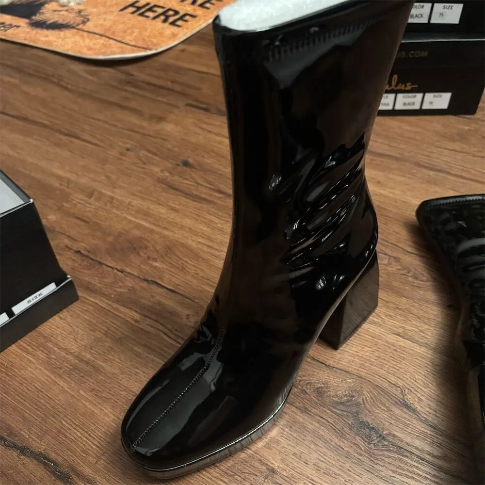 Lulus Women's Black Platform Boots Size 6 Casual Block Heel Edmen - Image 15