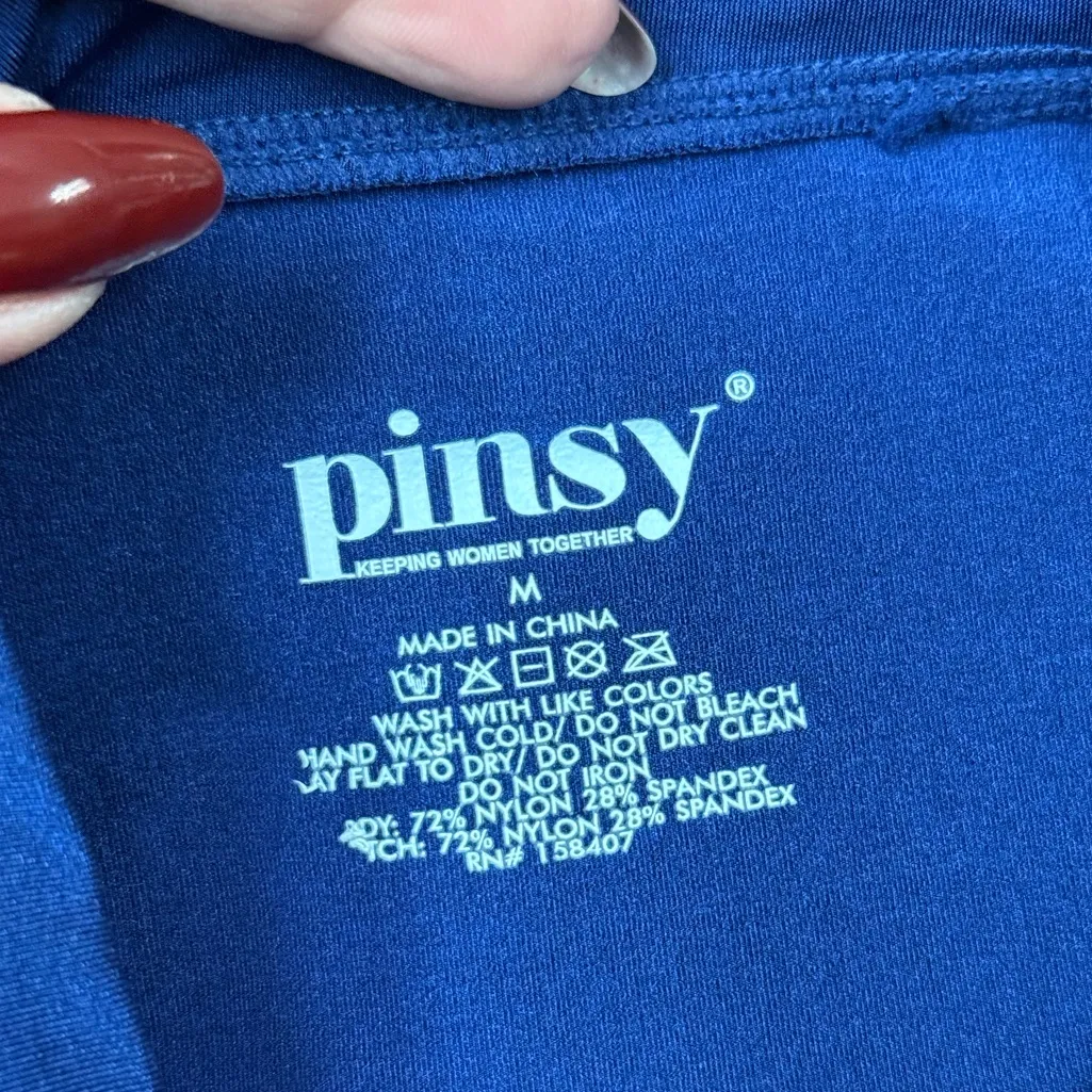 PINSY Butter Sculpt Tee Seamless Shapewear Bodysuit Blue Size Medium EUC - Image 3