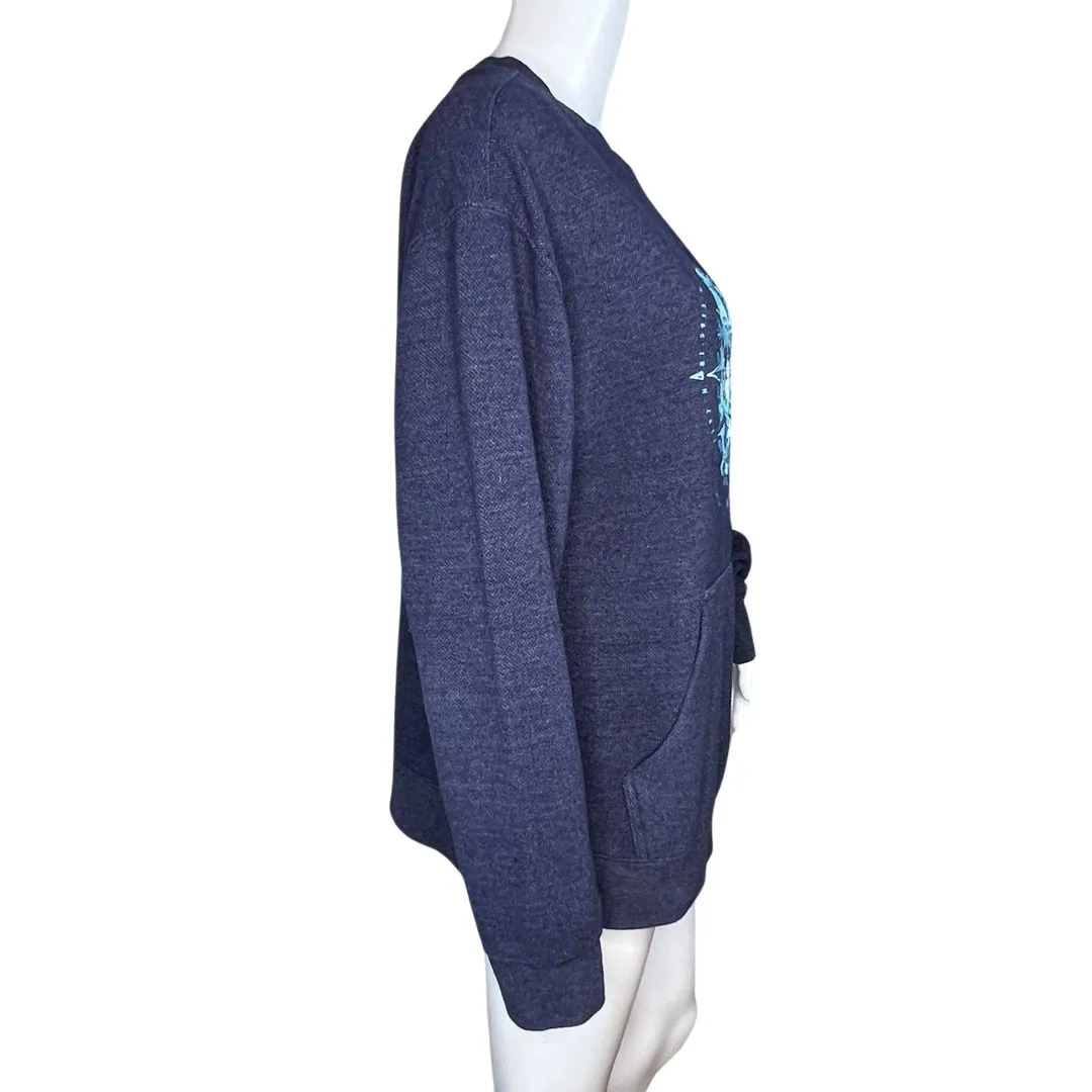 Disney Parks Sweatshirt‎ Womens Medium Blue Mickey Mouse Compass Vacation Comfy - Image 2