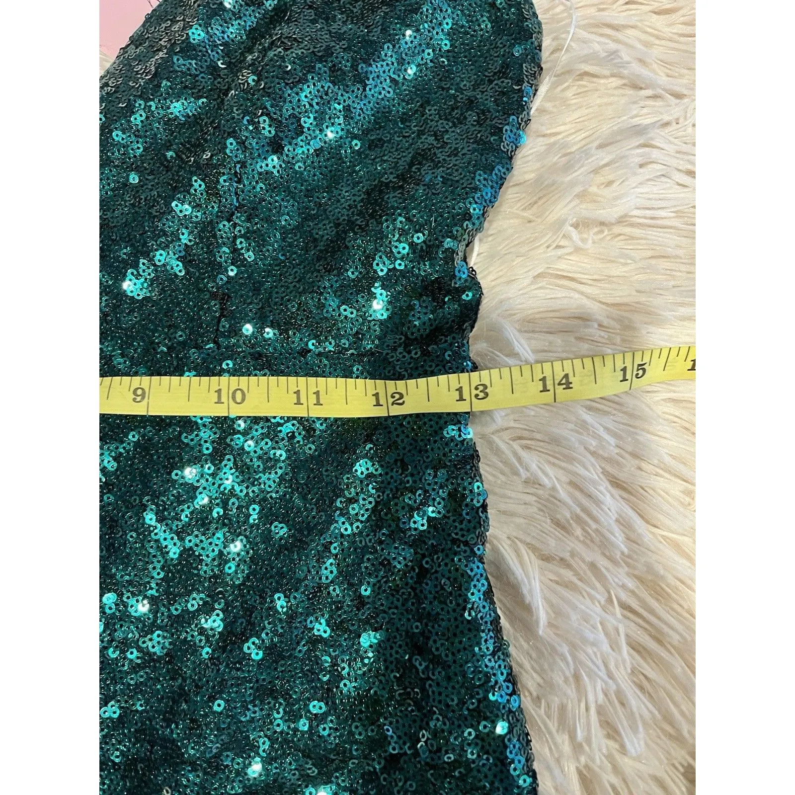 Green Sequin Hoco Dress By Hello Molly Size 6 Homecoming Cocktail NWT - Image 5