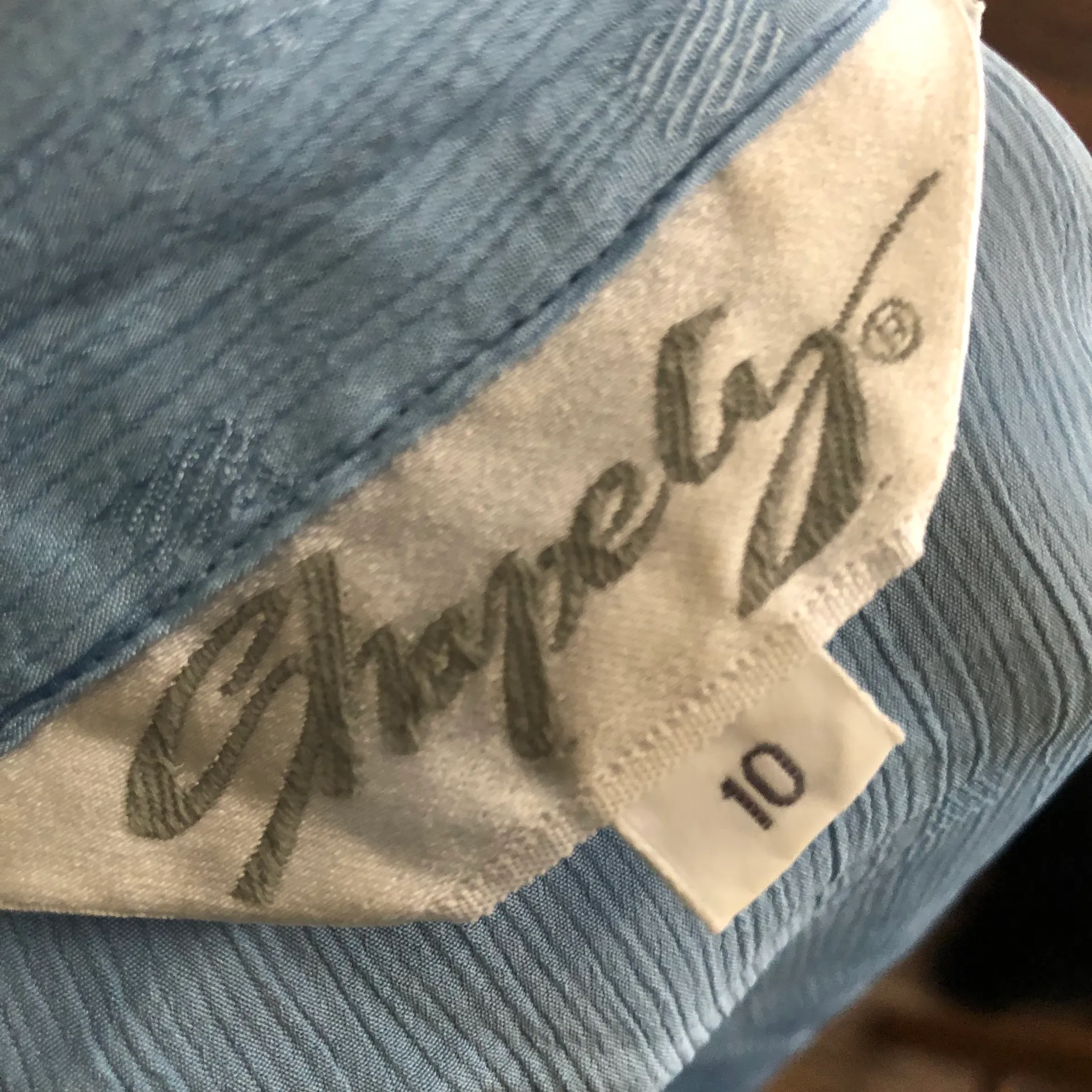 1950s vintage baby blue light polka dot long sleeve pleated shoulder button down romantic victorian era shirt Size 10 - Image 3