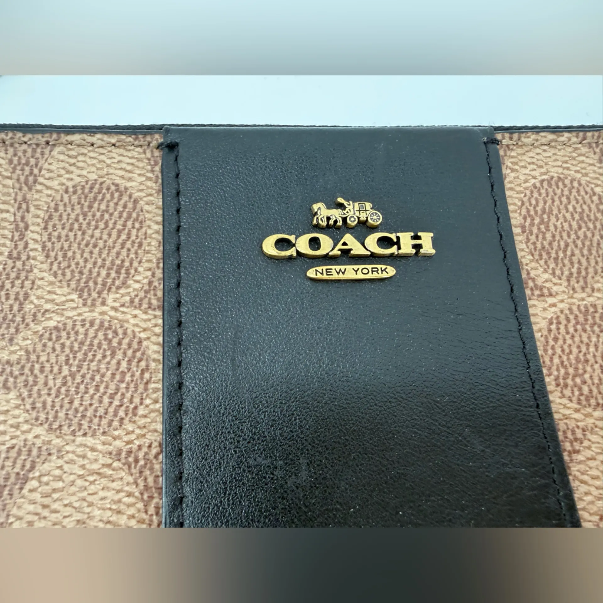 Coach Black and Brown Wristlet - Image 3