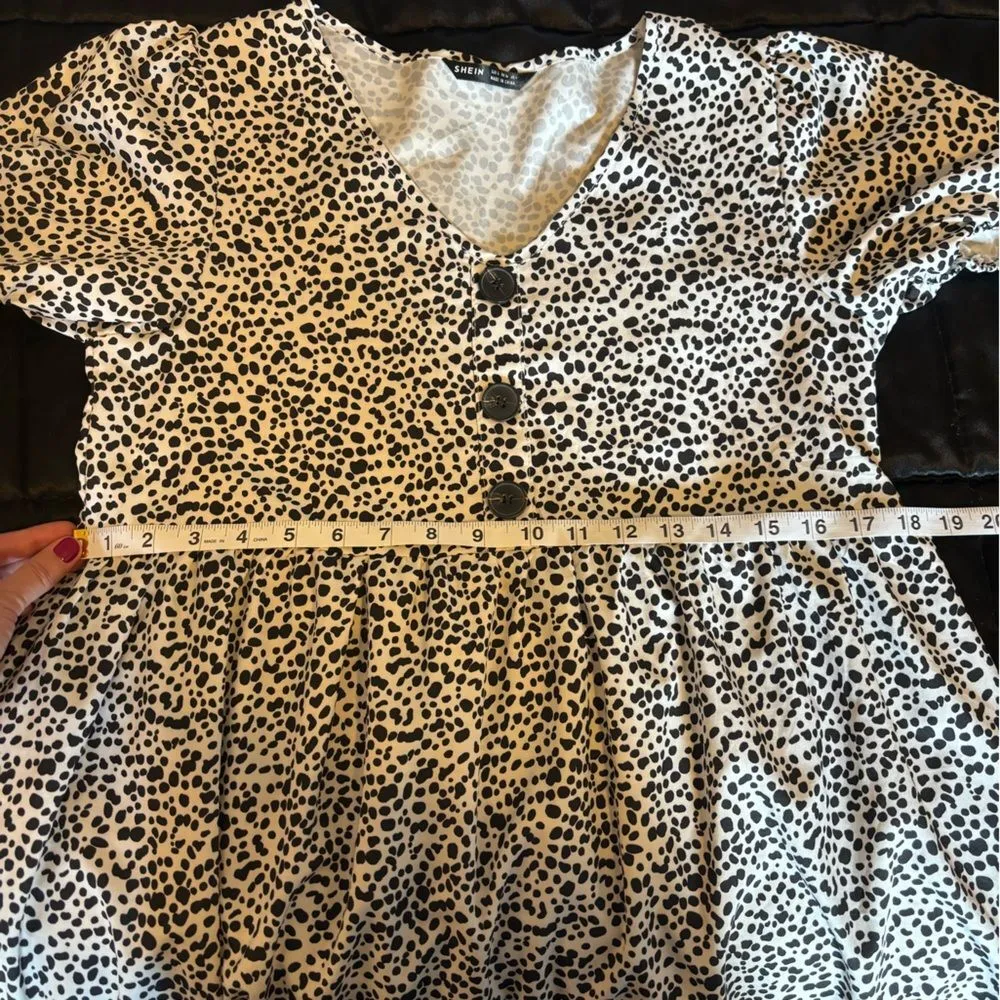 SHEIN Dalmatian Print Baby Doll Dress Size Small - Image 8