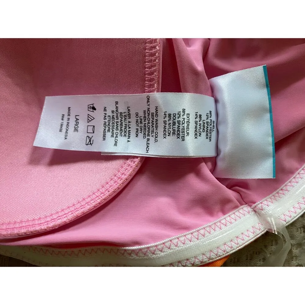 MODCLOTH Lola Orange Pink One-Piece Swimsuit Size Large - Image 5