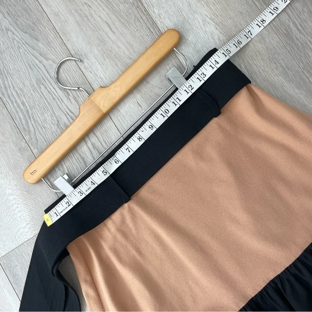 Karina Grimaldi Skirt colorblock mini black beige (L) formal luxury rich girl - Image 2