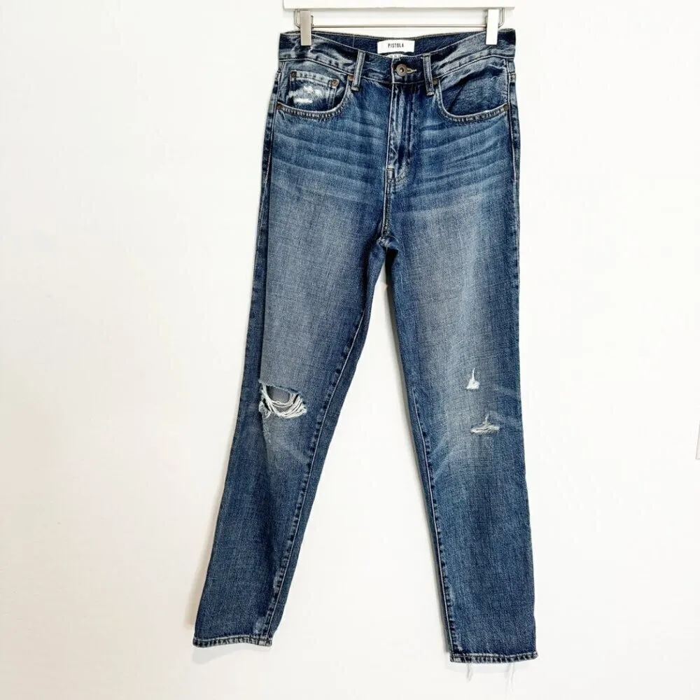 Pistola Denim Presley High Rise Distressed 90s Jeans City of Angels Blue Size 26 - Image 2