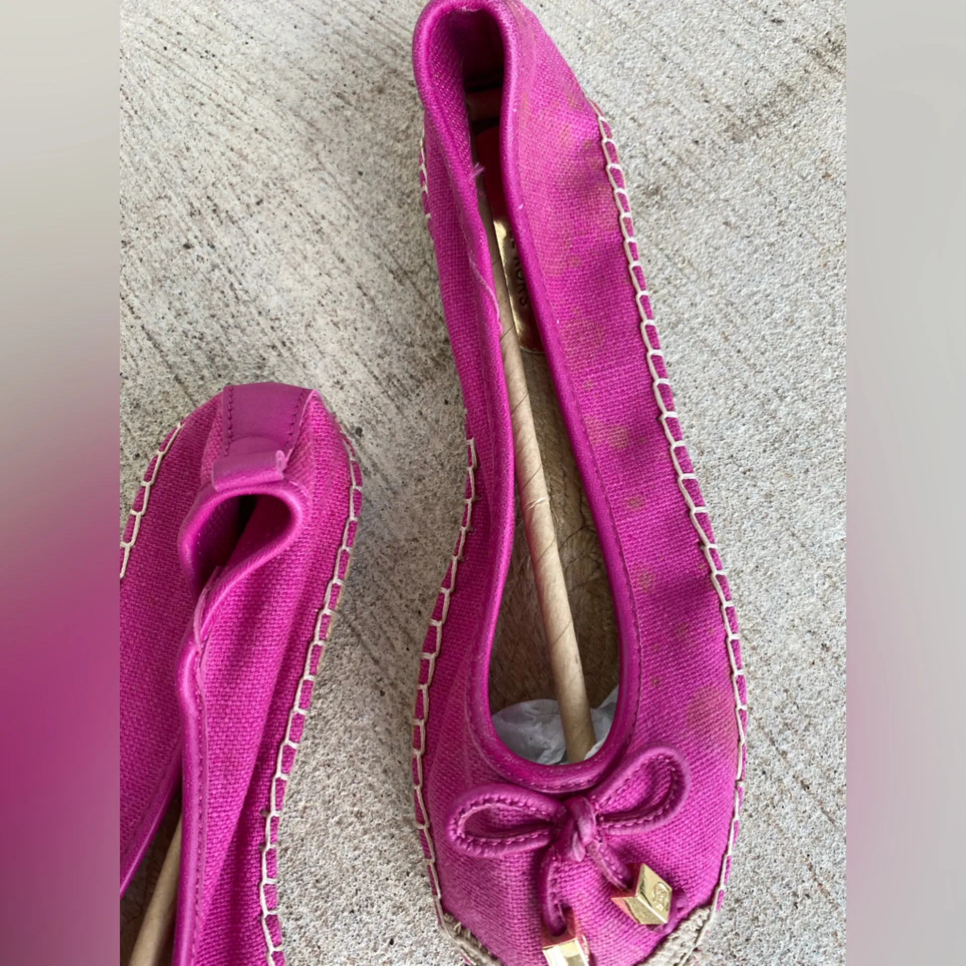 Michael Kors Raspberry Espadrille Flats, Size 7.5 Pink - Image 2