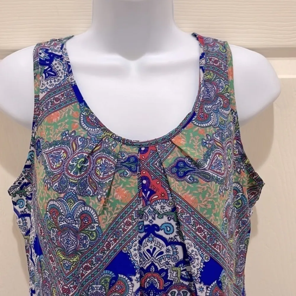 My Michelle Paisley & Floral Sleeveless Mini Shift Dress - Image 3