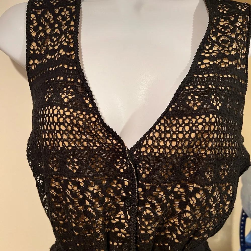 Max Studio  Black Lace Dress Size Medium - Image 6