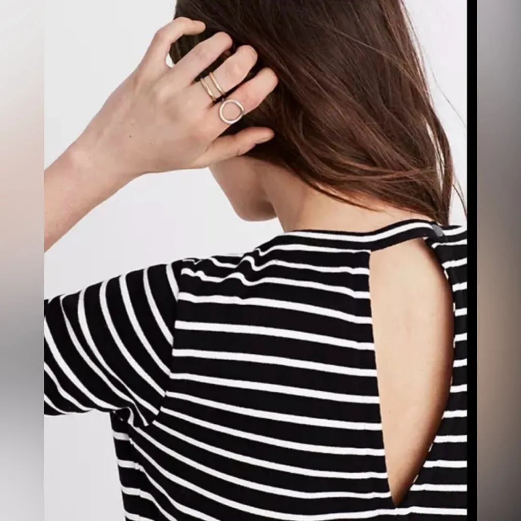 Madewell Striped Relaxed Fit Dress‎ Size Medium EUC - Image 2