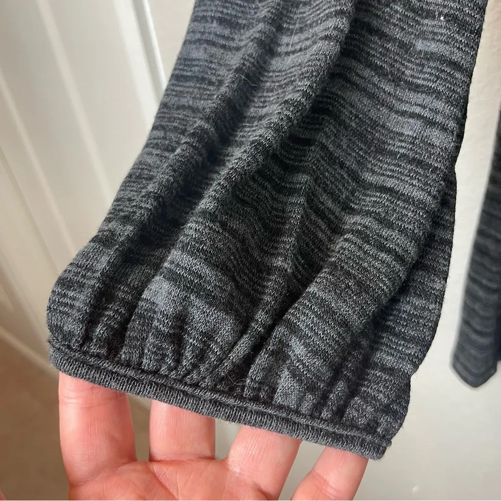 RHAPSODY Black and Gray Heathered Sweater Mini Dress w/Cowl Neck Size L - Image 4