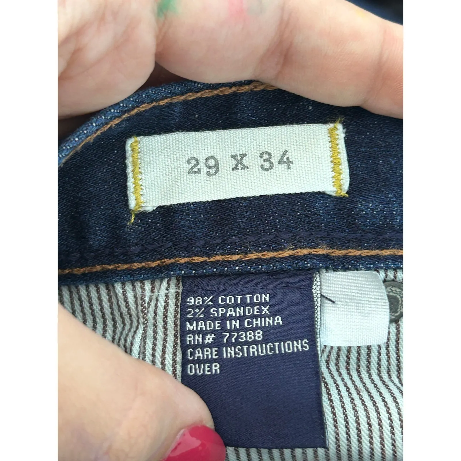 Madewell Jeans Size 29x34 Low Rise Dark Wash Rail Straight Preppy Officecore - Image 7