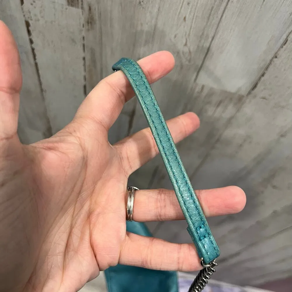 Hobo The Original Daria Blue Leather Crossbody Purse Clutch Wallet Bag Vintage - Image 8