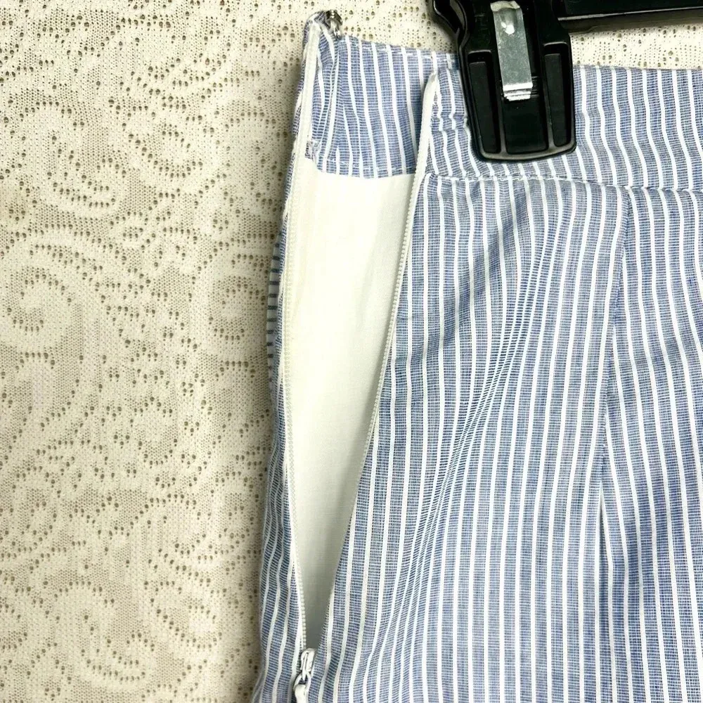 Anthropologie Greylin Women's XS Blue & White Striped Ruffle Mini Skirt Casual - Image 8