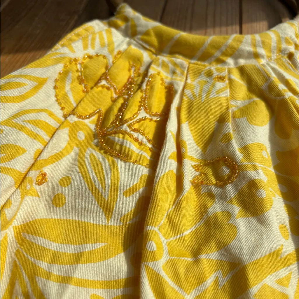 Boho Beaded Bamboo Bag Yellow - Image 2