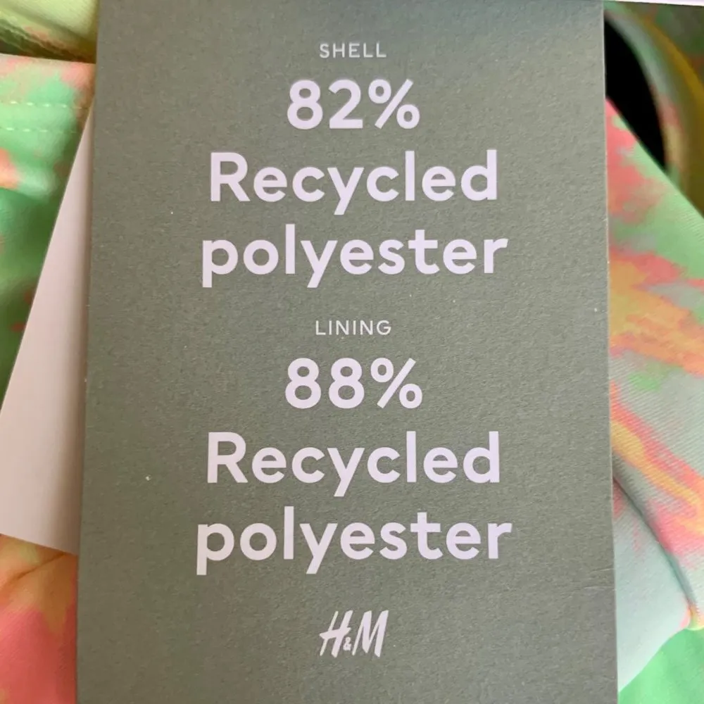 H & M Neon Green Yellow Burst Square Neckline Print Bikini Top Bathing Swim S - Image 7