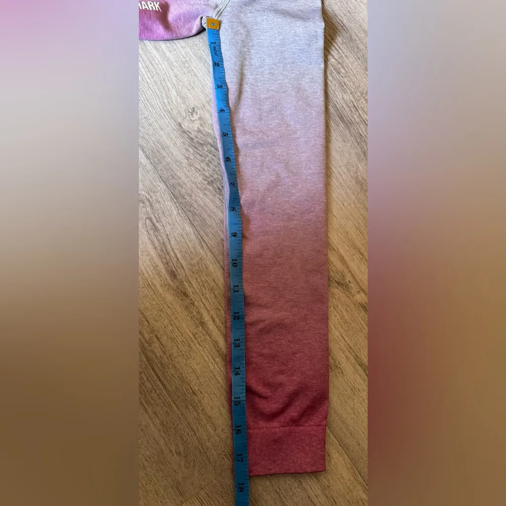 GymShark Adapt Ombré Seamless Long Sleeve Crop Gray And Pink - Image 8