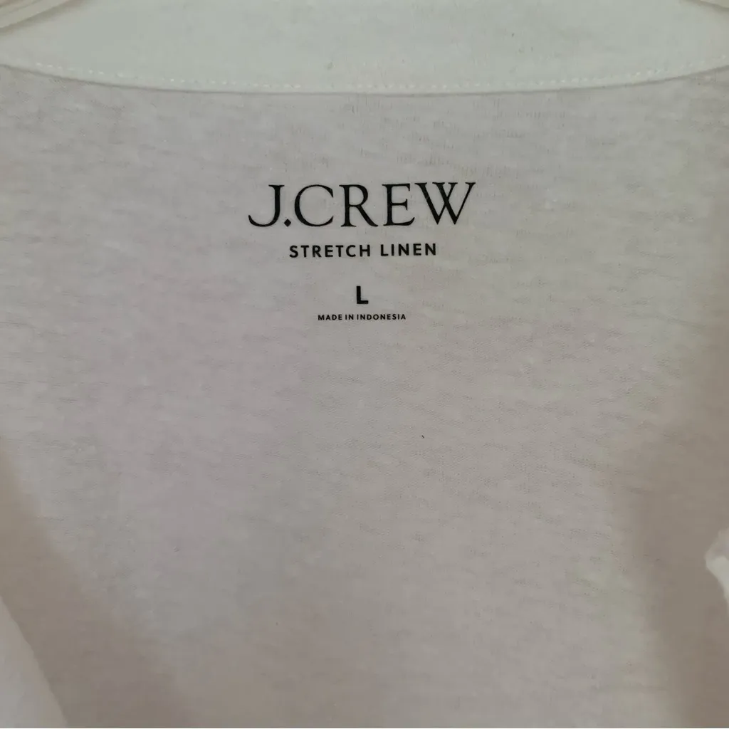 J Crew Relaxed Linen Blend Stretch Long Sleeve - Image 3