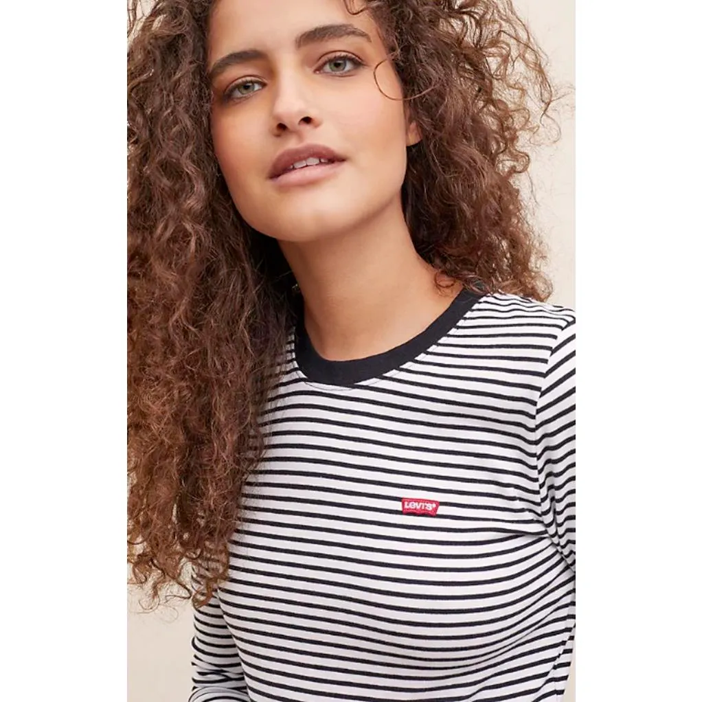Levi's Striped Black and White Baby Long Sleeve Tee - Size - Medium - Image 2
