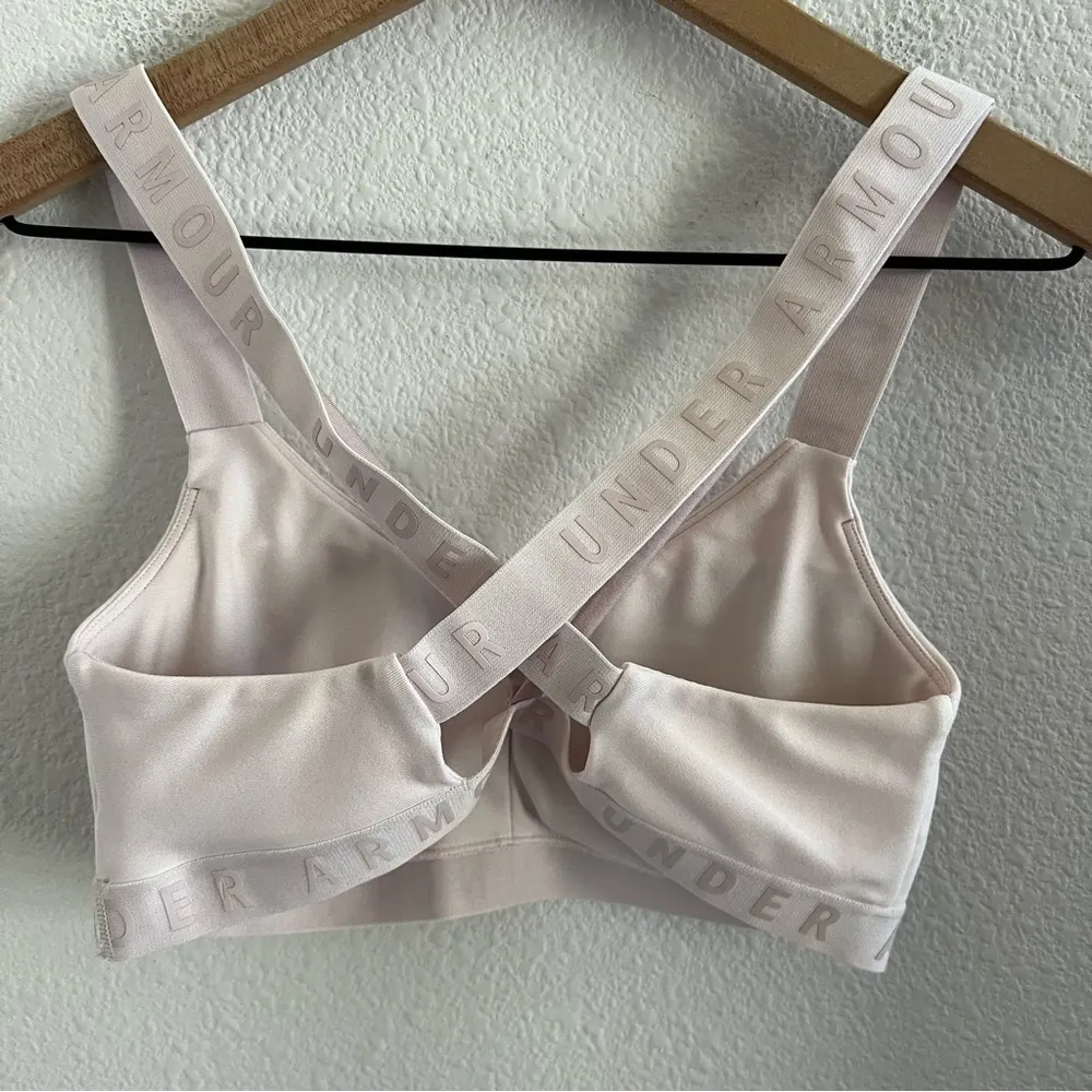 Under Armour Light Pink Sports Bra Active Spellout Small - Image 4