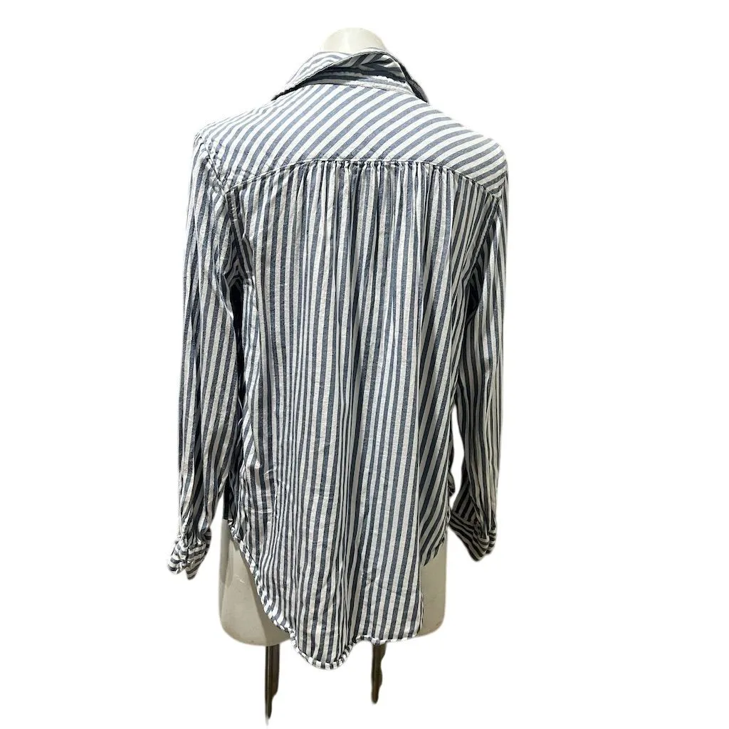 Aerie Women's Striped Long Sleeve Button-Up Shirt Multicolor Size M - Image 5