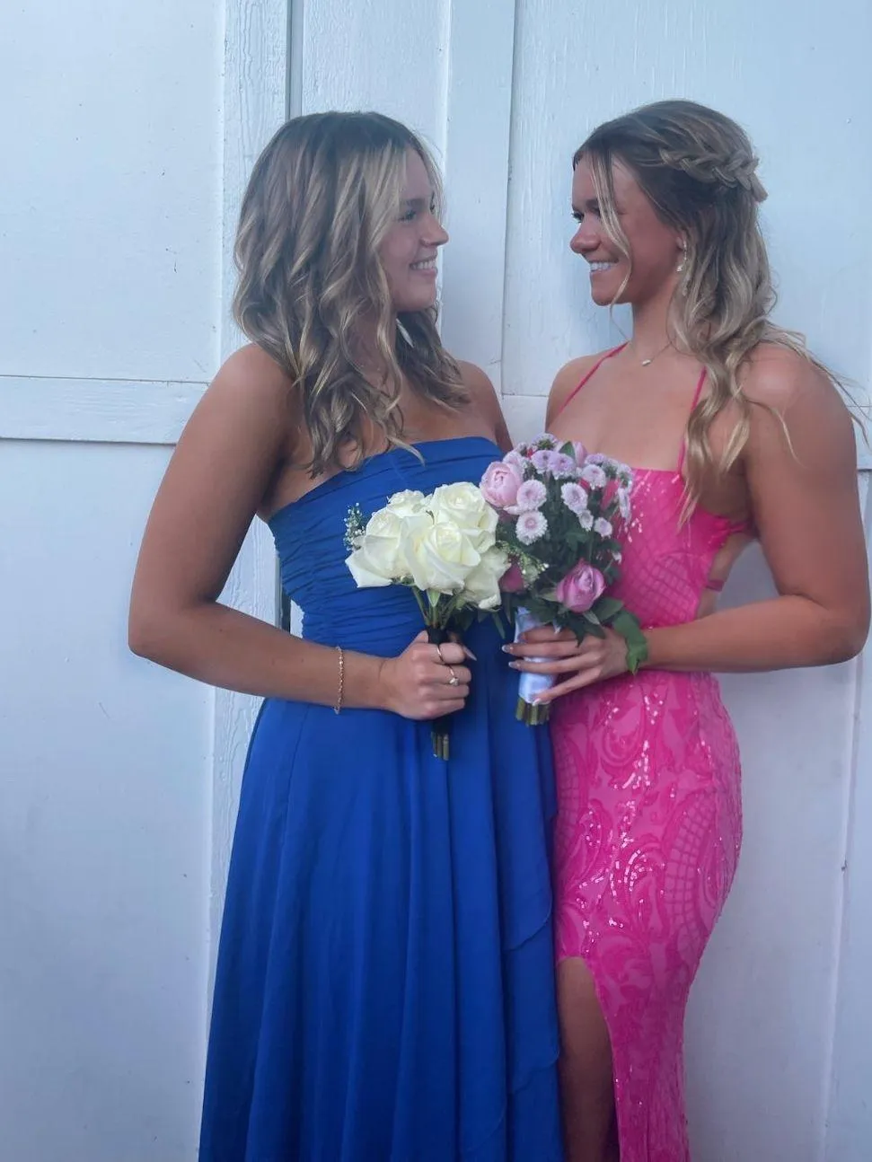 Pink Sparkly Prom Dress Size M - Image 5